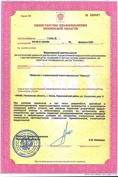 Лицензия стоматологической клиники (г.Пенза) Лицензия стоматологической клиники (г.Пенза)